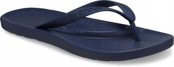 Kapcie Crocs Klapki Crocs Dorosłych. Niebieskie klapki damskie Crocs, bez wzorów, z materiału, bez zapięcia. Za 79.99 zł.