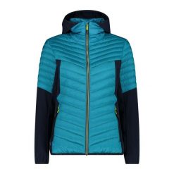 Kurtka damska turystyczna CMP 35Z6296. Niebieskie kurtki sportowe damskie CMP, xs, bez wzorów, bez ramiączek, bez kaptura. W wyprzedaży za 502.00 zł.