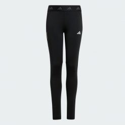 Legginsy TECHFIT. Białe legginsy damskie Adidas, bez wzorów, z materiału. Za 149.00 zł.