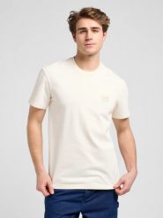 MESKA KOSZULKA LEE WW ESSENTIAL TEE ECRU 112370486. T-shirty męskie Lee, s, bez wzorów, bez kołnierzyka, bez ramiączek. Za 79.99 zł.