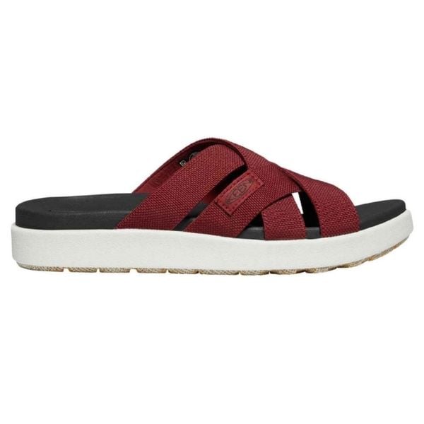 Klapki turystyczne damskie Keen Elle Slide. Brązowe klapki damskie Keen, bez wzorów, bez obcasa, bez zapięcia. W wyprzedaży za 213.00 zł.