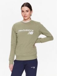 New Balance Bluza Classic Core WT03811 Zielony Relaxed Fit. Zielone bluzy damskie New Balance, xl, bez wzorów, z bawełny, bez ramiączek, bez kaptura. Za 119.99 zł.