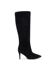 Guess Kozaki FLFCLT SUE11 Czarny. Czarne kozaki damskie Guess, z aplikacjami, bez obcasa, na szpilce, bez zapięcia. Za 954.99 zł.