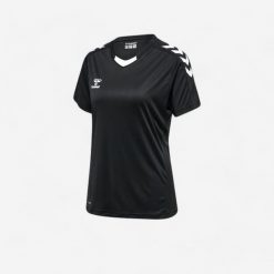 Koszulka do piłki ręcznej damska Hummel Core XK. Czarne bluzki damskie Hummel, l, bez wzorów, z materiału, sportowe, bez kołnierzyka, bez ramiączek. Za 109.99 zł.