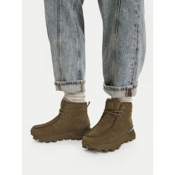 Trzewiki G-Star. Brązowe botki damskie G-Star, bez wzorów, retro, bez obcasa, na płaskiej podeszwie, bez zapięcia. Za 329.99 zł.