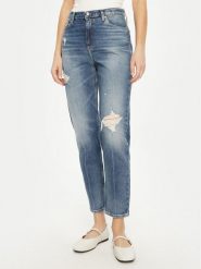 Calvin Klein Jeans Jeansy J20J224513 Niebieski Mom Fit. Niebieskie jeansy damskie Calvin Klein Jeans, bez wzorów, z bawełny. Za 379.99 zł.