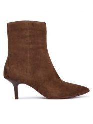 Geox Botki D Kleopy D56YBB 21 C6006 Brązowy. Brązowe botki damskie Geox, bez wzorów, bez obcasa, na szpilce, bez zapięcia. Za 699.99 zł.