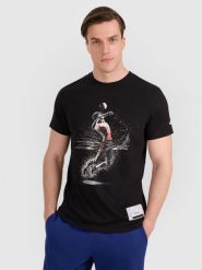 4F T-shirt regular z nadrukiem siatkarskim męski - czarny XXL. Czarne koszulki sportowe męskie 4F, l, bez wzorów, z bawełny, bez ramiączek, do siatkówki. Za 69.99 zł.