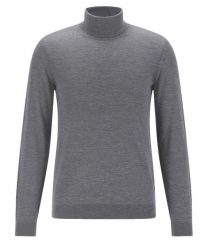 Szary golf męski SW22. Szare swetry męskie Lanieri Fashion - swetry męskie, m, bez wzorów, z materiału, casualowe, bez kołnierzyka, bez ramiączek. W wyprzedaży za 180.00 zł.