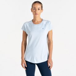 Koszulka damska sportowa Dare 2B Corral Tee. Niebieskie koszulki sportowe damskie Dare 2B, bez wzorów, bez ramiączek, do biegania. Za 45.00 zł.