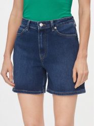 Tommy Hilfiger Szorty jeansowe Dnm Straight Short Rw Kai WW0WW41320 Niebieski Slim Fit. Niebieskie szorty damskie Tommy Hilfiger, bez wzorów, z jeansu. Za 199.99 zł.