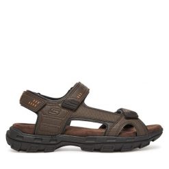 Sandały Skechers. Brązowe sandały męskie Skechers, bez wzorów, bez zapięcia. Za 229.99 zł.