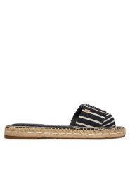 Tommy Hilfiger Klapki Canvas FW0FW09140 Granatowy. Niebieskie klapki damskie Tommy Hilfiger, bez wzorów, z materiału, bez obcasa, bez zapięcia. Za 359.99 zł.