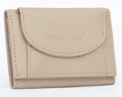 Portfel damski Rovicky R-21-LFN beżowy. Brązowe portfele damskie ROVICKY, ze skóry. Za 45.00 zł.