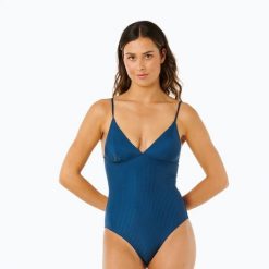 Strój kąpielowy jednoczęściowy damski Rip Curl Luxe Surf Good. Niebieskie stroje kąpielowe damskie Rip Curl, l, bez wzorów, z elastanu. Za 219.99 zł.