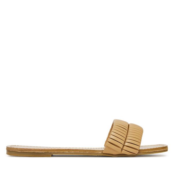 Klapki DeeZee. Brązowe klapki damskie DeeZee, bez wzorów, bez obcasa, bez zapięcia. Za 109.99 zł.