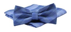 Mucha Męska z Poszetką, Niebieska w Kratkę - Alties. Niebieskie krawaty i muchy Alties, bez wzorów, eleganckie. Za 54.00 zł.