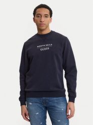 Guess Bluza M6GQ26 K3490 Granatowy Regular Fit. Niebieskie bluzy męskie Guess, l, z aplikacjami, z bawełny, bez ramiączek, bez kaptura. Za 439.99 zł.