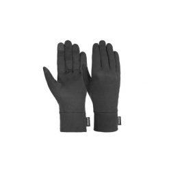 Rękawice jedwabne Reusch Silk liner TOUCH-TEC. Czarne rękawiczki damskie Reusch, bez wzorów, z jedwabiu. Za 139.90 zł.