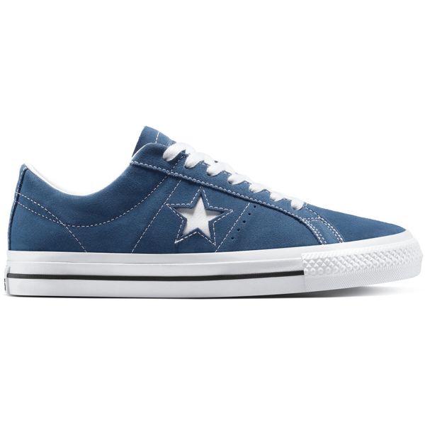 Buty sportowe Converse One Star Pro. Niebieskie buty sportowe męskie Converse, bez wzorów, z zamszu, bez zapięcia, na fitness i siłownię. Za 490.00 zł.