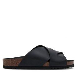 Klapki Scholl. Czarne klapki damskie Scholl, bez wzorów, bez obcasa, bez zapięcia. Za 179.99 zł.