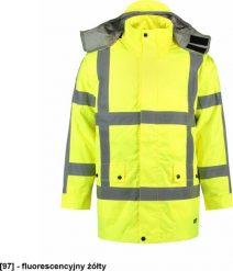TRICORP RWS Parka T50 - ADLER - Kurtka robocze unisex, 200 g/m, 100% poliester, - fluorescencyjny żółty 4XL. Żółte kurtki damskie TRICORP, m, bez wzorów, z poliesteru, bez kaptura. Za 533.61 zł.