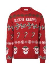 Only&Sons sweter z dzianiny Mężczyźni Sztuczne włókno czerwony|wielokolorowy, XL. Czerwone swetry męskie Only&Sons, m, bez wzorów, z dzianiny, wizytowe, bez kołnierzyka, bez ramiączek. Za 149.95 zł.