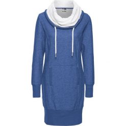 Sukienka dresowa, długi rękaw bonprix kobaltowy melanż. Niebieskie sukienki damskie bonprix, bez wzorów, z dresówki, bez kołnierzyka, bez ramiączek, maxi. Za 54.99 zł.