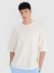 4F T-shirt oversize gładki męski - biały XXL. Białe koszulki sportowe męskie 4F, m, bez wzorów, z bawełny, bez ramiączek, do koszykówki. W wyprzedaży za 39.99 zł.