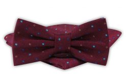 Mucha Męska z Poszetką - Alties - Bordowa w Kolorowe Groszki. Czerwone krawaty i muchy Alties, bez wzorów, eleganckie. Za 54.00 zł.
