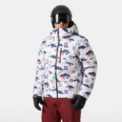 Kurtka puchowa Helly Hansen Kvitfjell. Białe kurtki sportowe męskie Helly Hansen, m, bez wzorów, z puchu, bez kaptura, narciarskie. Za 1,647.00 zł.