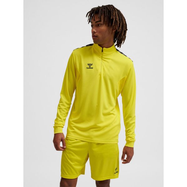 Kurtka z dresu Hummel Authentic half. Żółte kurtki męskie Hummel, bez wzorów, z dresówki, sportowe, bez kaptura. Za 211.00 zł.