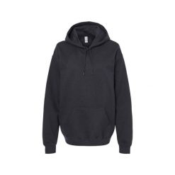 Bluza Z Kapturem Dla Dorosłych Unisex Softstyle Fleece Midweight. Czarne bluzy męskie GILDAN, m, bez wzorów, bez ramiączek, z kapturem. Za 97.99 zł.