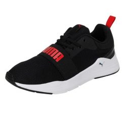 Przewodowe Buty Do Biegania Dla Dorosłych Unisex. Czarne buty zimowe męskie Puma, bez wzorów, bez obcasa, bez zapięcia. Za 285.99 zł.