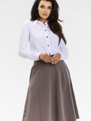 Spódnica Model A673 Taupe - awama. Szare spódnice damskie Awama, do pracy, l, bez wzorów, z elastanu, biznesowe, midi, dopasowane. Za 258.46 zł.