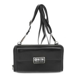 Czarna Stylowa Torebka Damska Big Star. Czarne listonoszki damskie Big Star Accessories, bez wzorów, ze skóry ekologicznej, bez dodatków. Za 129.00 zł.