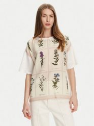 Weekend Max Mara T-Shirt Pampas 2515941082 Biały Relaxed Fit. Białe t-shirty damskie Weekend Max Mara, s, bez wzorów, z bawełny, bez kołnierzyka, bez ramiączek. Za 429.99 zł.