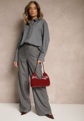 Szare Spodnie z Wiskozą w Garniturowym Stylu z Kieszeniami i Wiązaniem Seviara. Szare spodnie materiałowe damskie Renee, bez wzorów, z jeansu, eleganckie, z podwyższonym stanem. Za 179.99 zł.