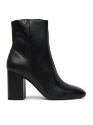 MICHAEL Michael Kors Botki 40F4HZHEEL Czarny. Czarne botki damskie MICHAEL Michael Kors, bez wzorów, ze skóry, bez obcasa, na słupku, bez zapięcia. Za 599.99 zł.