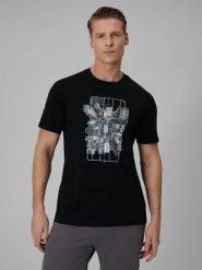 4F T-shirt regular z nadrukiem męski - czarny XL. Czarne t-shirty męskie 4F, m, bez wzorów, z dzianiny, bez kołnierzyka, bez ramiączek. Za 69.99 zł.