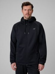 4F Bluza treningowa regular z kapturem męska - czarna M. Czarne bluzy sportowe męskie 4F, m, bez wzorów, ze skóry, z kapturem, na fitness i siłownię. Za 199.99 zł.
