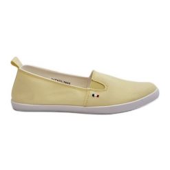 Tenisówki Trampki Slip-On Damskie Żółte Adrancia. Żółte trampki i tenisówki damskie bez wzorów, bez zapięcia. Za 92.80 zł.