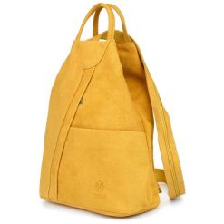 Musztardowy Vera Pelle Włoski Plecak Skórzany Damski Mały T53. Plecaki damskie Vera Pelle, bez wzorów, ze skóry, eleganckie. Za 174.99 zł.