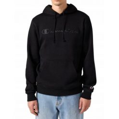 BLUZA męska CHAMPION 220271-KK001 z kapturem bawełniana czarna ciepła XL. Czarne bluzy męskie Champion, l, bez wzorów, z bawełny, z kapturem. Za 208.00 zł.