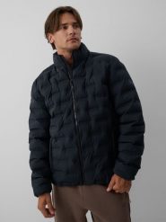 4F Kurtka z wypełnieniem syntetycznym męska - czarna L. Czarne kurtki sportowe męskie 4F, l, bez wzorów, z materiału, bez kaptura. Za 349.99 zł.