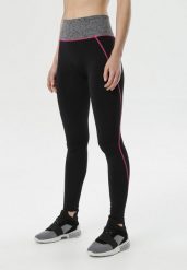 Czarno-Różowe Legginsy Let's Do This. Czarne legginsy damskie Born2be, bez wzorów, z dzianiny. Za 44.99 zł.