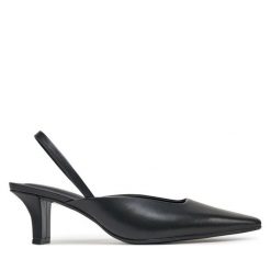 Sandały Calvin Klein. Czarne sandały damskie Calvin Klein, bez wzorów, bez obcasa, na słupku, bez zapięcia. Za 409.99 zł.
