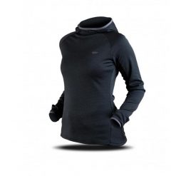 Bluza Trimm VERONA. Czarne bluzy damskie TRIMM, na zimę, bez wzorów, z dzianiny, sportowe, bez ramiączek, z kapturem. W wyprzedaży za 90.44 zł.