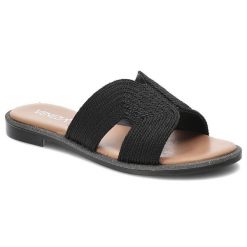 Czarne Klapki Venezia Modne Buty Na Lato. Czarne klapki damskie Venezia, na lato, bez wzorów, eleganckie, bez obcasa, na płaskiej podeszwie, bez zapięcia. Za 189.00 zł.
