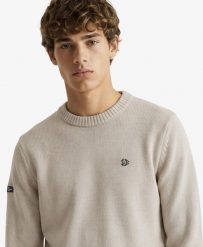 Superdry Preppy sweter bawełniany – 100% bawełna ekologiczna. Białe swetry męskie Superdry, l, bez wzorów, z bawełny, bez kołnierzyka, bez ramiączek. Za 383.85 zł.